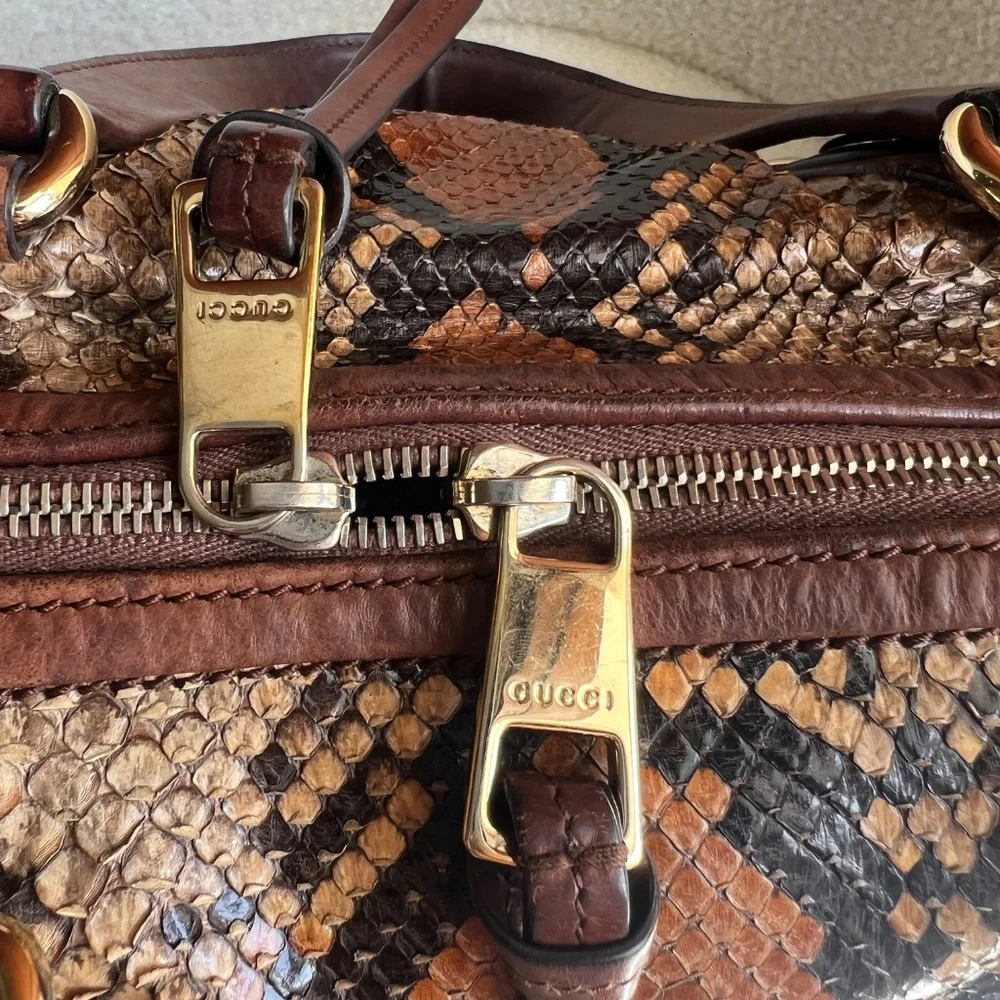 Rare Gucci Python Brown Large Tote - Picture 9 of 14